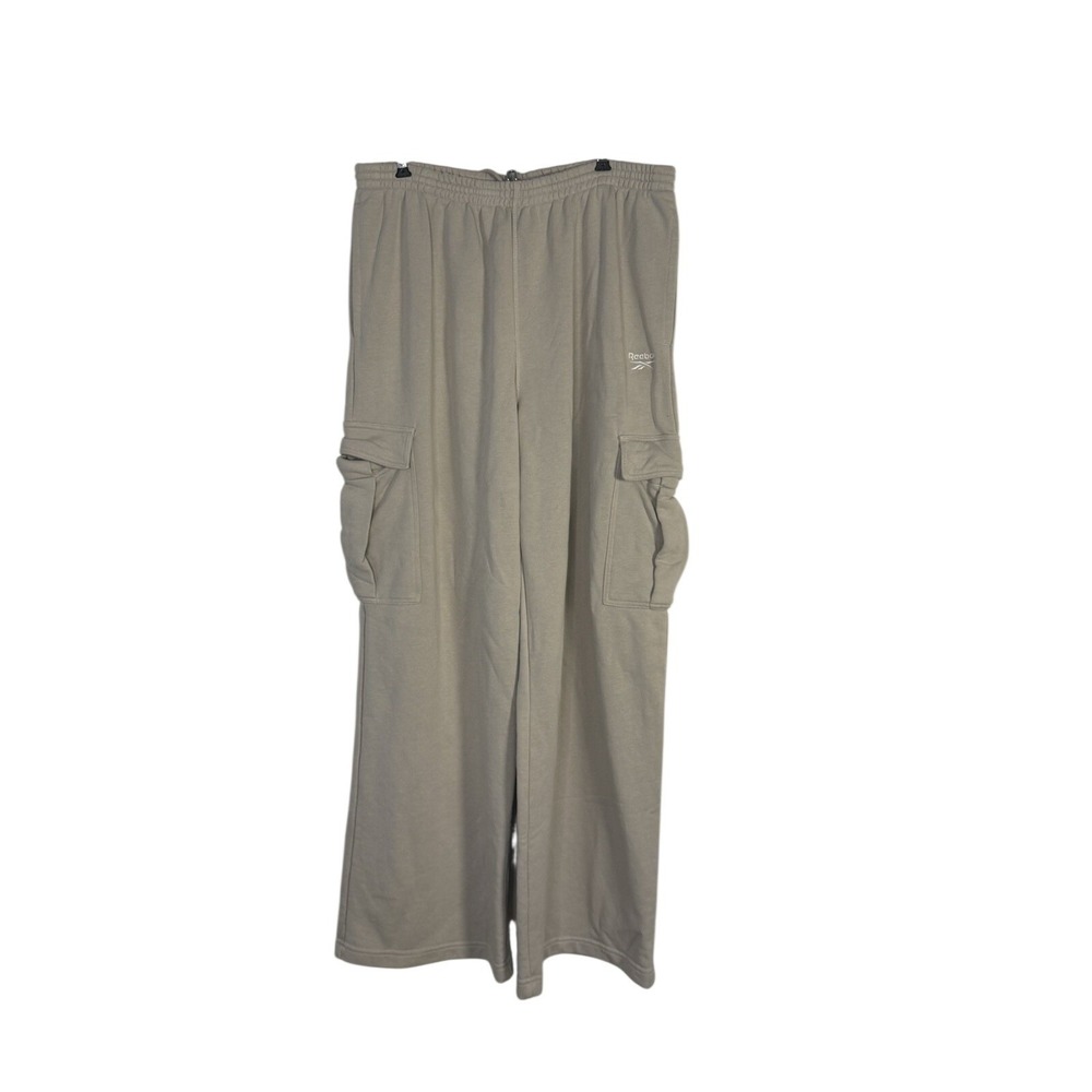 Reebok Women Ladies Elastic Waisted Solid Pockets Casual Cargo sweatpants XL